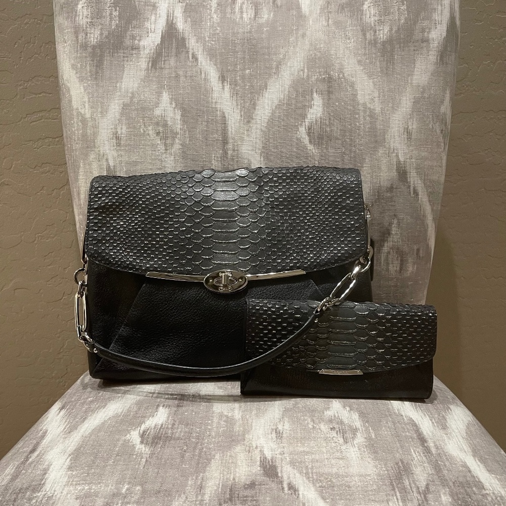 Coach Madison Handbag with Matching Wallet